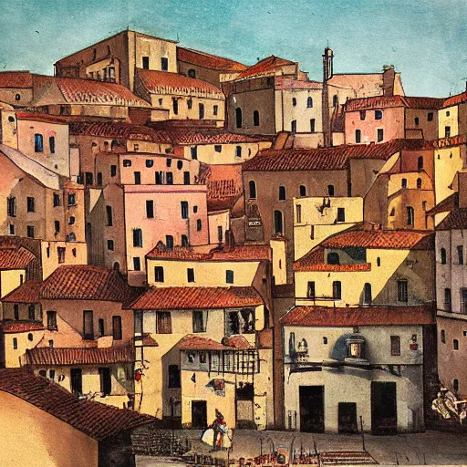 Image similar to old city by antonio berni