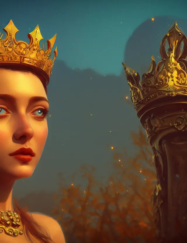 Image similar to blurred background. close-up portrait of a goddess in crown, by Anka Zhuravleva, Anato Finnstark and Alena Aenami, Angus McKie. unreal engine