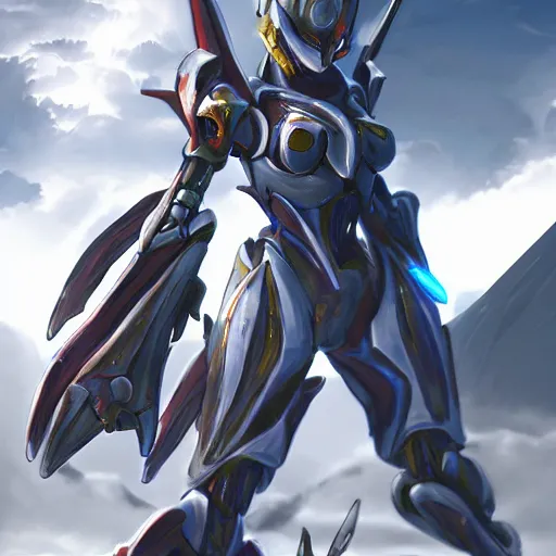 Prompt: epic cinematic shot of a hot anthropomorphic robot mecha female dragon the size of a goddess, taller than the planet, clouds at her ankles, walking on the planet, detailed warframe fanart