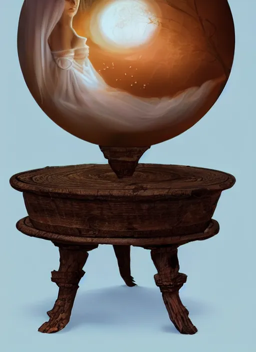 Prompt: crystal ball on a wood stand with a beautiful dreamscape inside, studio product photography, centered, super highly detailed, professional digital painting, artstation, concept art, smooth, sharp focus, extreme illustration, unreal engine 5, photorealism, beautiful, cinematic, art by artgerm and rutkowski and alphonse mucha and loish and wlop