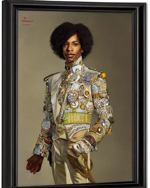 Image similar to portrait of a Prince Rogers Nelson by Mandy Jurgens and Richard Schmid and chuck close and mucha
