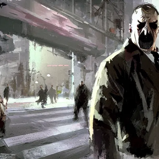 Image similar to bane in gta iv concept art by craig mullins