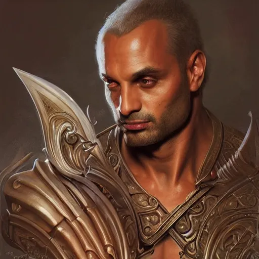 Image similar to ultra realistic illustration, michael mando from diablo, intricate, elegant, highly detailed, digital painting, artstation, concept art, smooth, sharp focus, illustration, art by artgerm and greg rutkowski and alphonse mucha