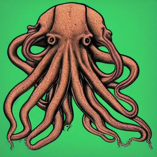 Prompt: ”biology text book scientific drawings of Cthulhu”