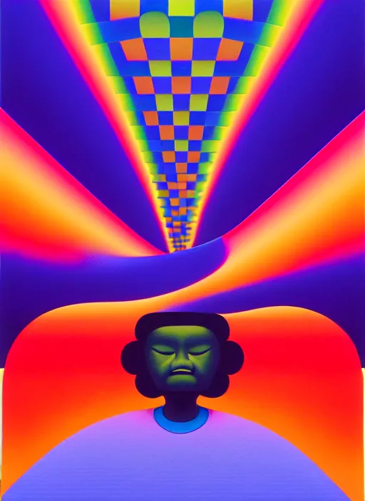 Prompt: reflection by shusei nagaoka, kaws, david rudnick, airbrush on canvas, pastell colours, cell shaded, 8 k