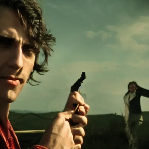 Image similar to <movie still quality=high lighting=awesome>Vampires Holding Guns</movie>