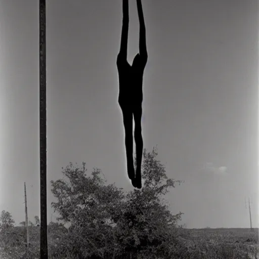 Prompt: the song of the hanging man, southern gothic, photograph by diane arbus, bayou