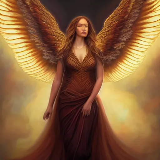 Prompt: majestic gracious regal female winged angel portrait, front face centred, atmospheric lighting, painted, intricate, volumetric lighting, beautiful, rich deep colours masterpiece, golden hour, golden ratio, sharp focus, ultra detailed, by leesha hannigan, ross tran, thierry doizon, kai carpenter, ignacio fernandez rios