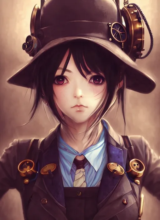 Image similar to portrait Anime Girl steampunk cute-fine-face, pretty face, realistic shaded Perfect face, fine details. Anime. Bioshock steampunk realistic shaded lighting by katsuhiro otomo ghost-in-the-shell, magali villeneuve, artgerm, rutkowski Jeremy Lipkin and Giuseppe Dangelico Pino and Michael Garmash and Rob Rey