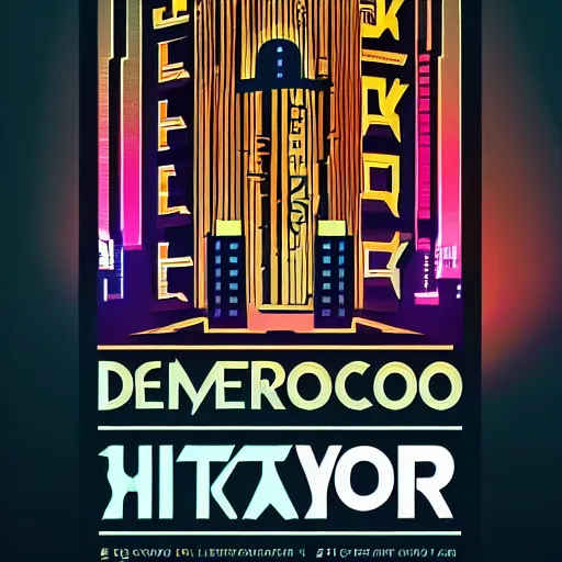 Image similar to demo poster of a stylized font, cyberpunk, behance, hd