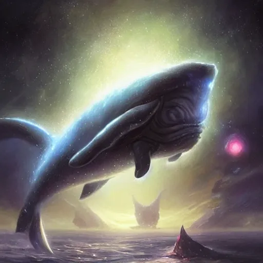 Image similar to eyes! eyes! space magical whale with multiple eyes, eyes!, eyes!, eyes!, eyes!, eyes!, eyes, galaxy whale, epic fantasy style art, galaxy theme, by Greg Rutkowski, hearthstone style art, 99% artistic