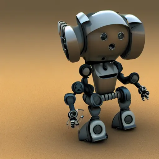 Image similar to 3 d render of a cute broken derelict robot