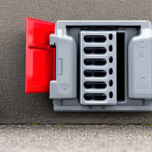 Image similar to an evil car battery is waiting for a man around the corner