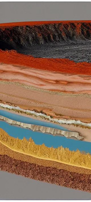 Image similar to layers of the earth's crust, cut - away view