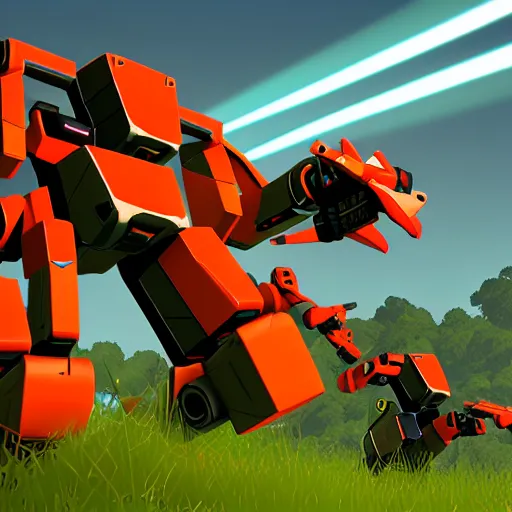 Image similar to screenshot from the game robocraft of a railgun bot, 8 k resolution