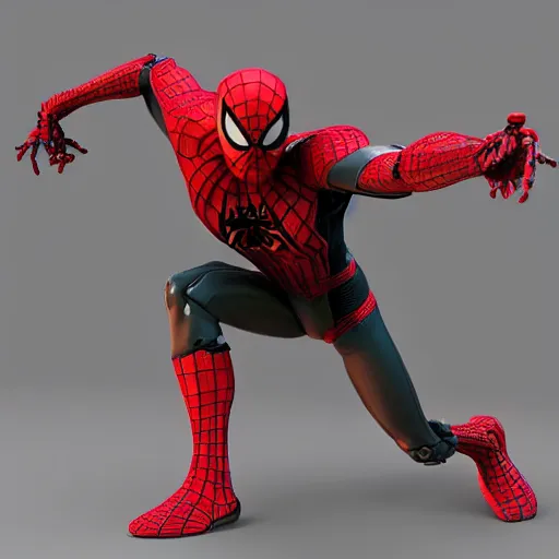 Image similar to 3 d model, robot spider - man by pantokrator rendered in unreal engine, orthodox cyberpunk, mech body, wires from the matrix movie, sci - fi