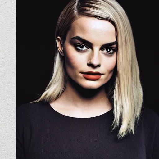 Image similar to margot robbie mixed with kylie jenner mixed with emma watson, photography portrait