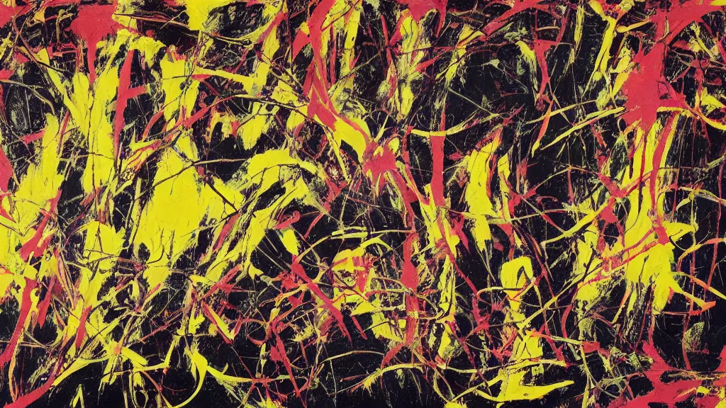 Image similar to abstract minimalism francis bacon art painting, lines, forms, shapes, in style of jackson pollock,