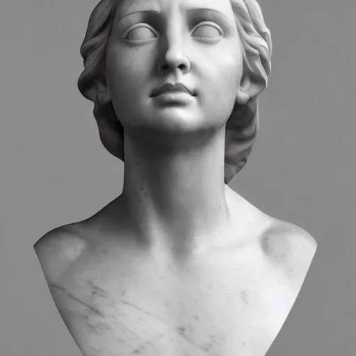 Image similar to a marble bust of actress Ana de Armas, made of Carrara marble, extremely detailed, 8K render, unreal engine, octane render, intricate, CGI, cgsociety, photograph, single subject, medium shot, shallow depth of field, by Gian Lorenzo Bernini