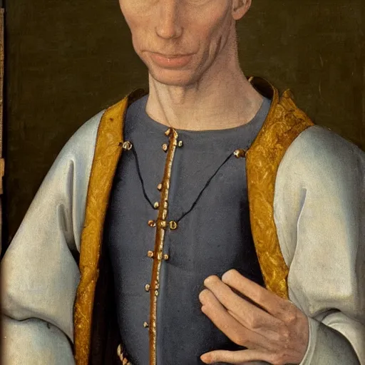 Image similar to A 15th century medieval renaissance oil painting of Jerma985, portrait of Jerma985, grainy, realistic, very realistic, hyperrealistic, highly detailed, very detailed, extremely detailed, very neat, very epic, very cool, detailed, trending on artstation