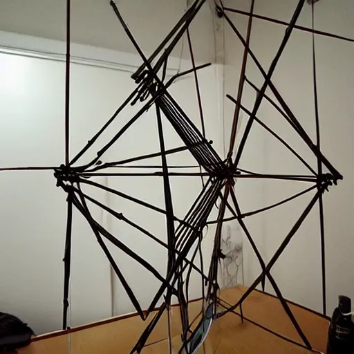 Image similar to hobby diy engineering photo. tensegrity