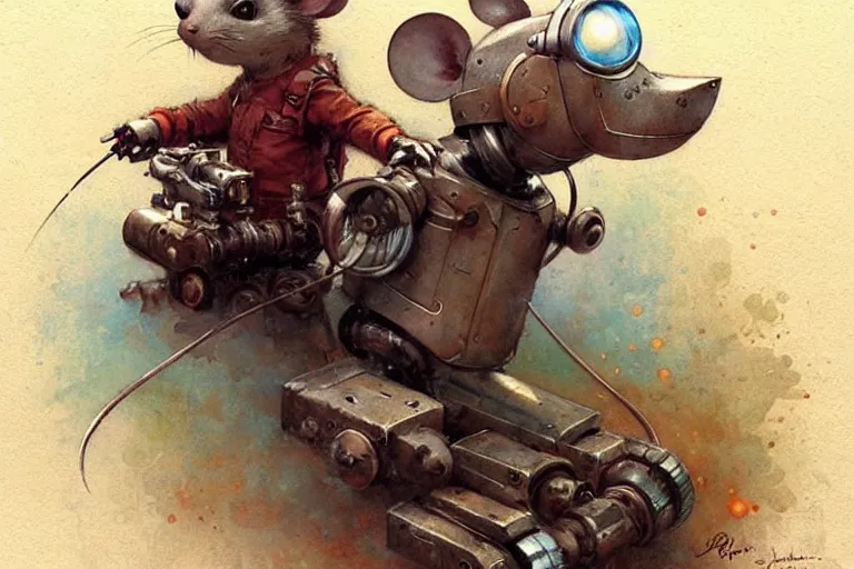 Image similar to adventurer ( ( ( ( ( 1 9 5 0 s retro future robot mouse explorer vehical. muted colors. ) ) ) ) ) by jean baptiste monge!!!!!!!!!!!!!!!!!!!!!!!!! chrome red