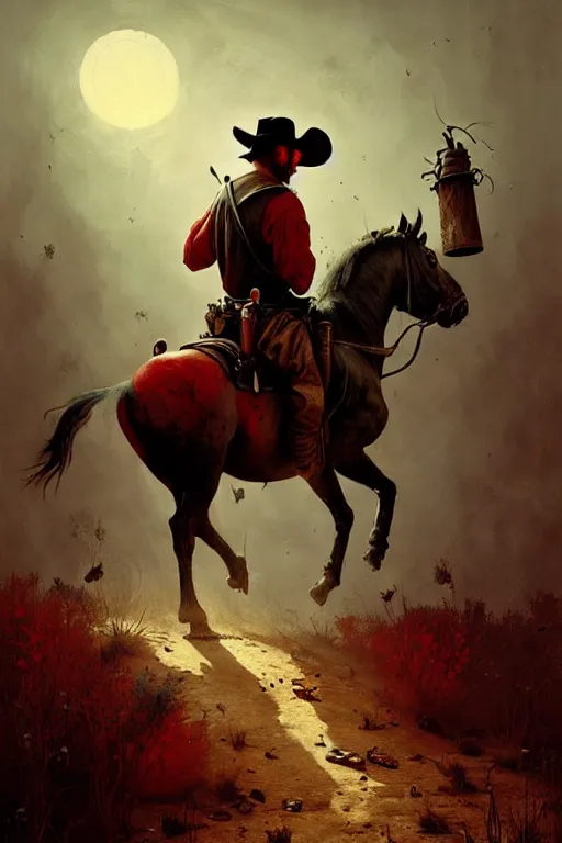 Image similar to hieronymus bosch, greg rutkowski, anna podedworna, painting of red dead redemption