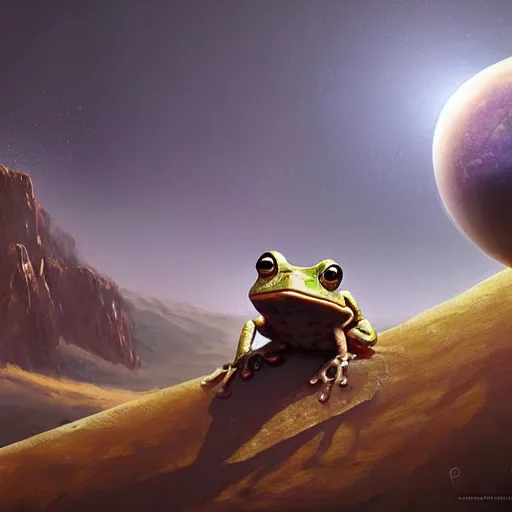 Image similar to a frog on a mysterious planet named kapla 8 2 by david rutkowski, by artgem