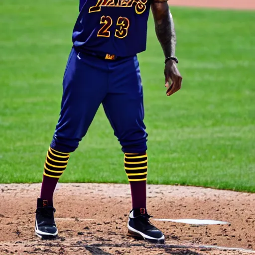 Image similar to lebron james baseball debut