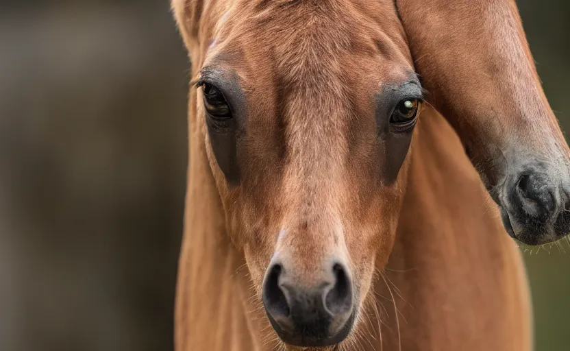 Image similar to peter. eight eyes peter looking at camera horse cat bird 5 0 mm, 8 k, odd