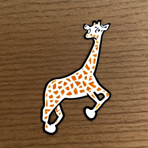 Prompt: giraffe skateboarding sticker