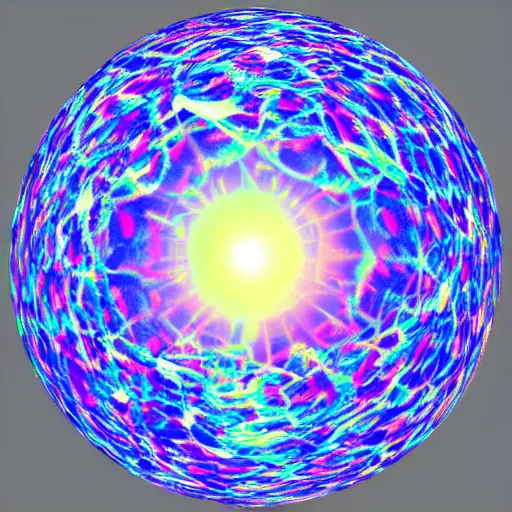 Prompt: giant crystal sphere see through transparent, filled with many different coloured bright liquids swirling with each other, bright, vibrant, super - resolution, liquid, symmetrical, 1 6 k, hd, hyper realistic, ultra detailed, photorealistic