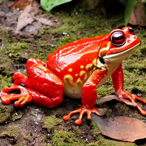 Image similar to a giant red frog