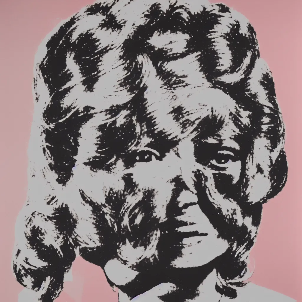 Prompt: andy warhol style silk screen print of jacqueline kennedy