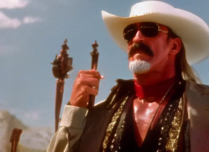Image similar to film still of Hulk Hogan as Doc Holiday in Tombstone 1993, 4k
