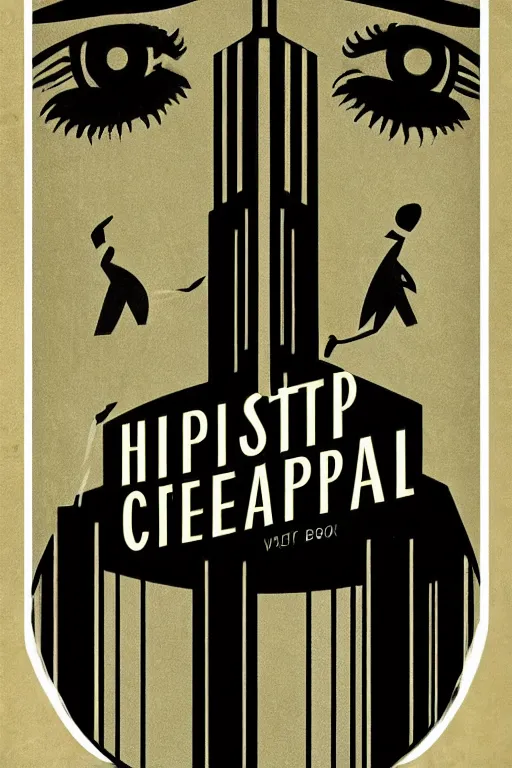Prompt: Art Deco Book Cover for Literary Novel 'The Invisible Creep', high contrast hyperrealism 8k
