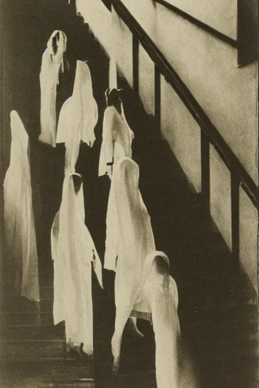 Image similar to victorian ghosts descending a staircase by alfred stieglitz albumin print 1 9 0 0 s