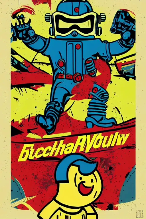 Image similar to fallout 7 6 retro futurist illustration art by butcher billy, sticker, colorful, illustration, highly detailed, simple, smooth and clean vector curves, no jagged lines, vector art, smooth andy warhol style