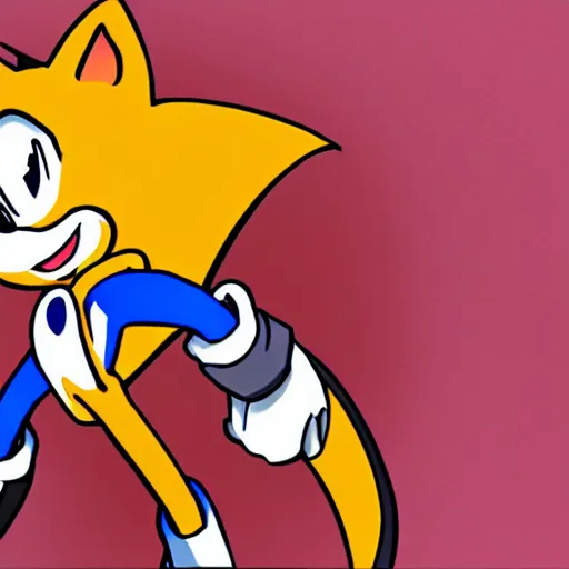 Prompt: a digital art of tails from sonic