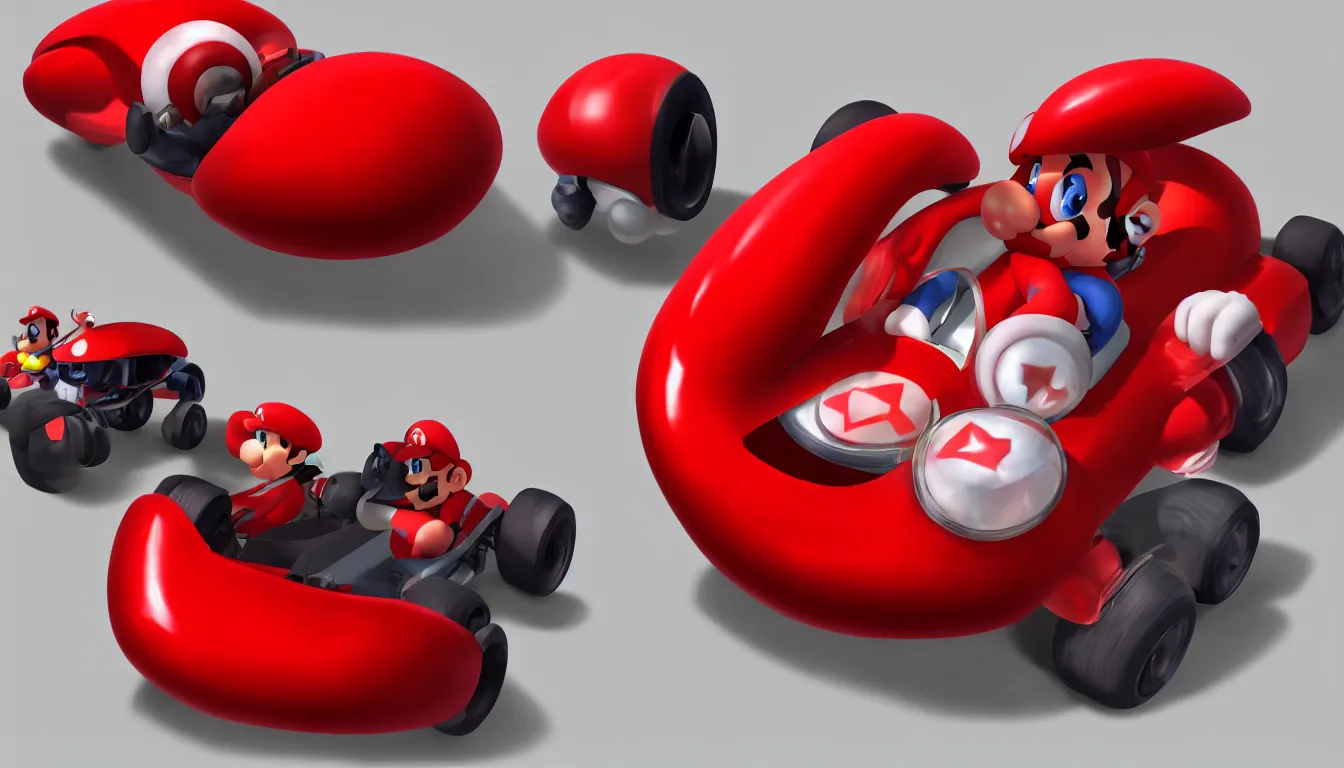 Image similar to photorealistic red shell from Mario Kart, trending on artstation