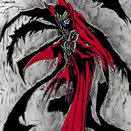 Image similar to spawn in the style of chet zar, masterpiece, post - processing