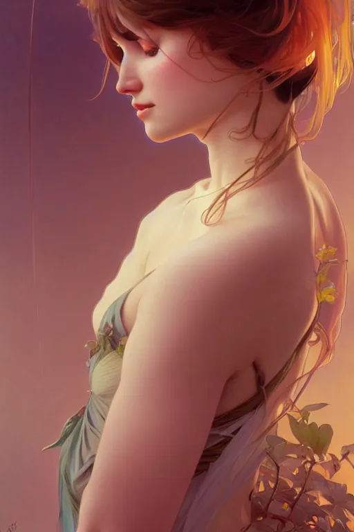 Prompt: a beautiful nymph, fantasy, portrait, sharp focus, intricate, elegant, digital painting, artstation, matte, highly detailed, concept art, illustration, ambient lighting, art by ilya kuvshinov, artgerm, Alphonse mucha, and Greg Rutkowski