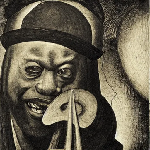 Image similar to charles mingus by hieronymus bosch