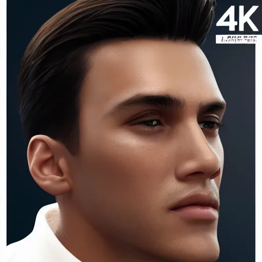Prompt: an extremely handsome man with tan shiny skin, well-gelled hair, photorealistic imagery, trending on artstation, 4k, 8k