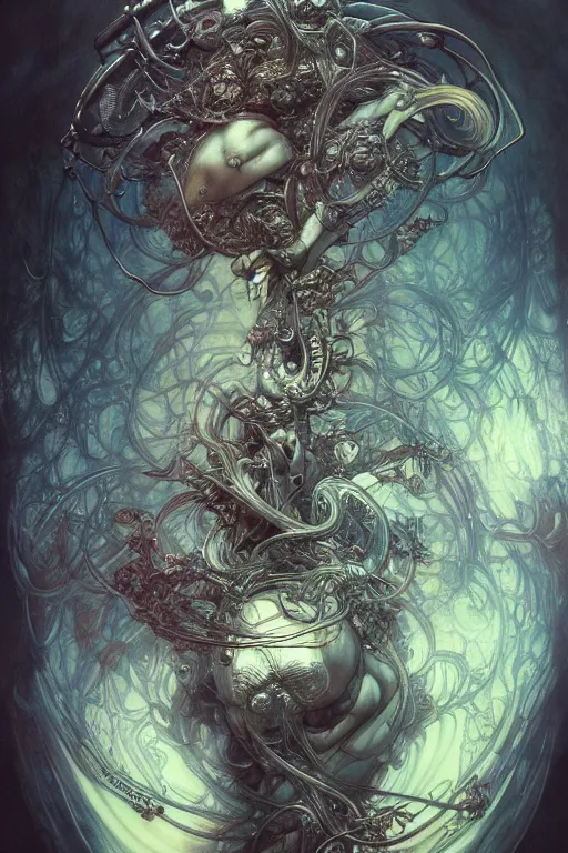 Image similar to mechanical keyboard, by artgerm and yoshitaka amano and moebius and hr giger and zdislaw beksinski and alphonse mucha, hyperdetailed, symmetry, glamour, surreal, dc comics, ornate, stunning, nebula, explosions in the sky, trending on artstation