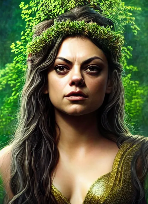 Prompt: photo of a mila kunis as medusa in the style of stefan kostic, realistic, half body shot, sharp focus, 8 k high definition, insanely detailed, intricate, elegant, art by stanley lau and artgerm, extreme bokeh foliage