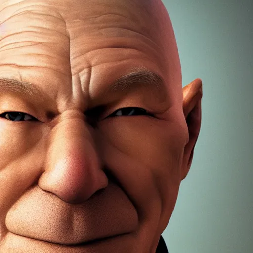 Image similar to hyperrealistic film still of patrick stewart fused with an avocado, avocado body, stunning 3 d render, inspired by istvan sandorfi & greg rutkowski & unreal engine, perfect symmetry, dim volumetric cinematic lighting, 8 k octane comprehensive render, extremely hyper - detailed, incredibly lifelike attributes, intricate, real flesh texture, masterpiece, artstation, stunning,