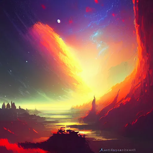 Prompt: a supernova, by anato finnstark, by alena aenami, by john harris, by ross tran, by wlop, by andreas rocha