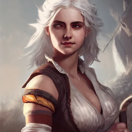 Image similar to ciri, game art by chen wang, artstation