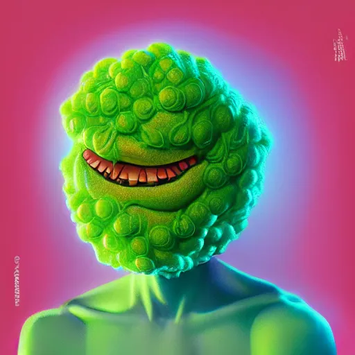 Image similar to Lofi vaporwave portrait tennis ball monster,chalk, Pixar style, Tristan Eaton, Stanley Artgerm, Tom Bagshaw